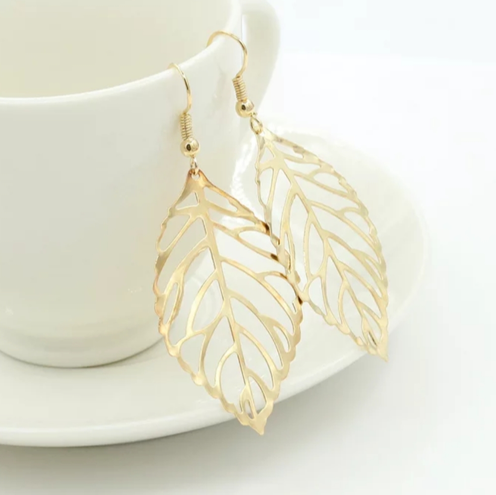 Gold Leaf Earrings 🔥
